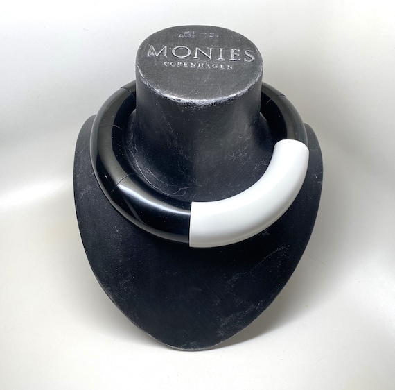 Gerda Lynggaard Monies Black & White Acrylic Large Collar Necklace