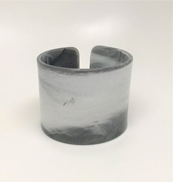 Gorgeous Gray Resin Cuff Bracelet