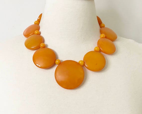 Gorgeous Butterscotch Resin Necklace in The Style of Angela Caputi