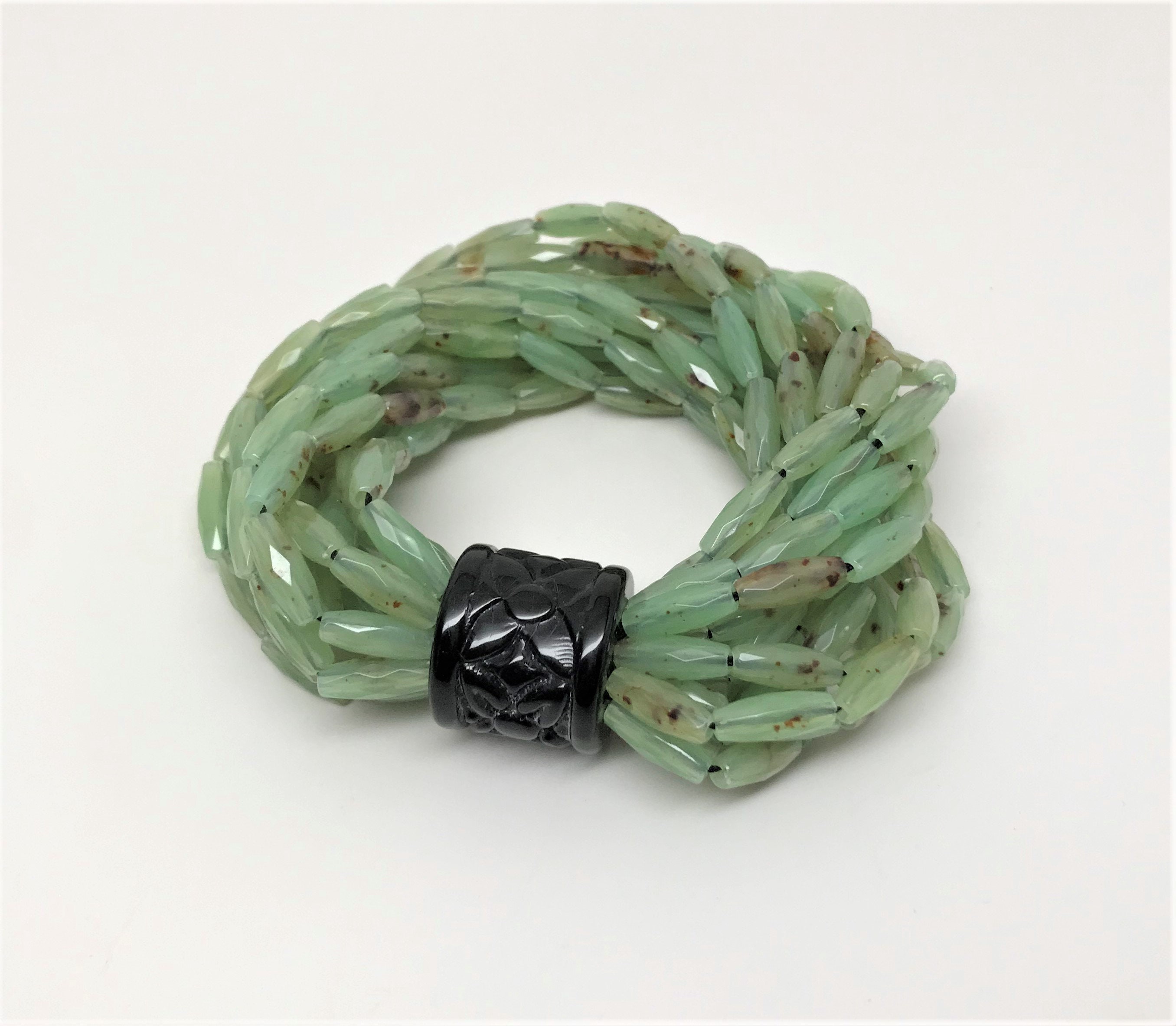 Gorgeous Angela Caputi Green Black Resin Bracelet Etsy Australia