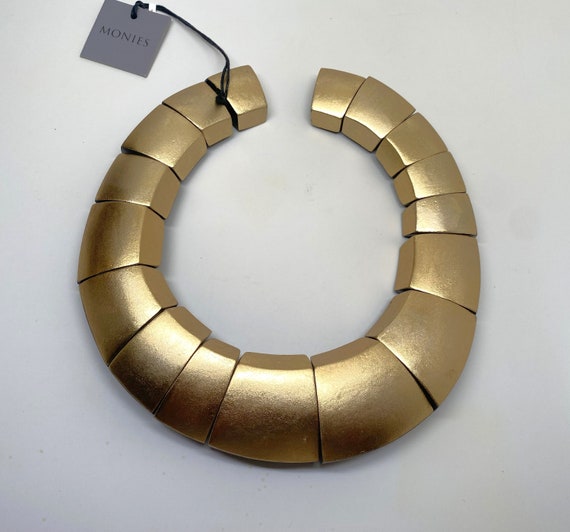 Stunning Gerda Lynggaard - Monies Chunky Gold Foil Bib Necklace