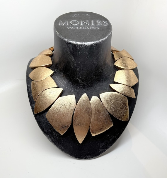 Gerda Lynggaard Monies Gold Foil Wood Statement Necklace