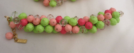 Stunning Moschino Resin Lime and Pink Resin Neckl… - image 3