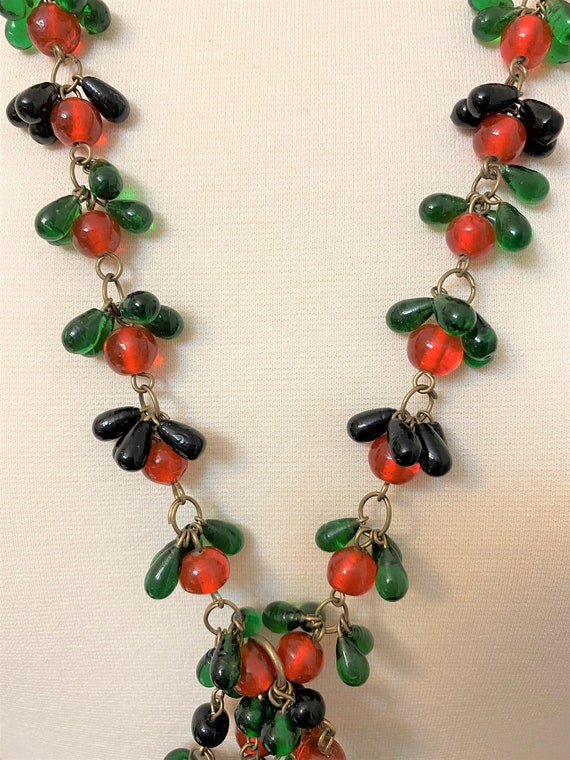 Stunning Antique Murano Orange, Black & Green Gla… - image 5