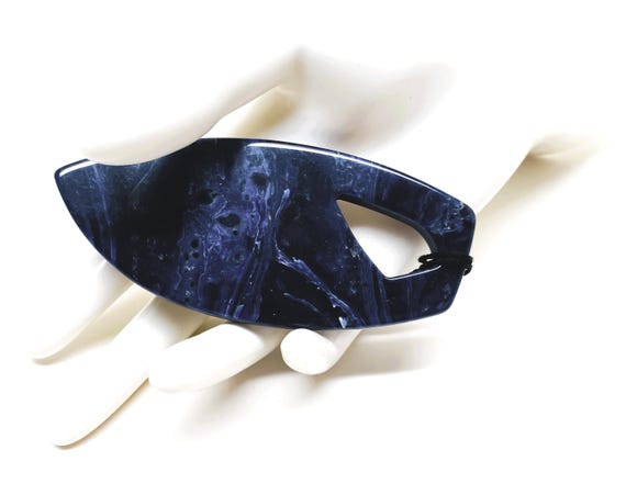 Angela Caputi Signed Blue Large Pin Brooch