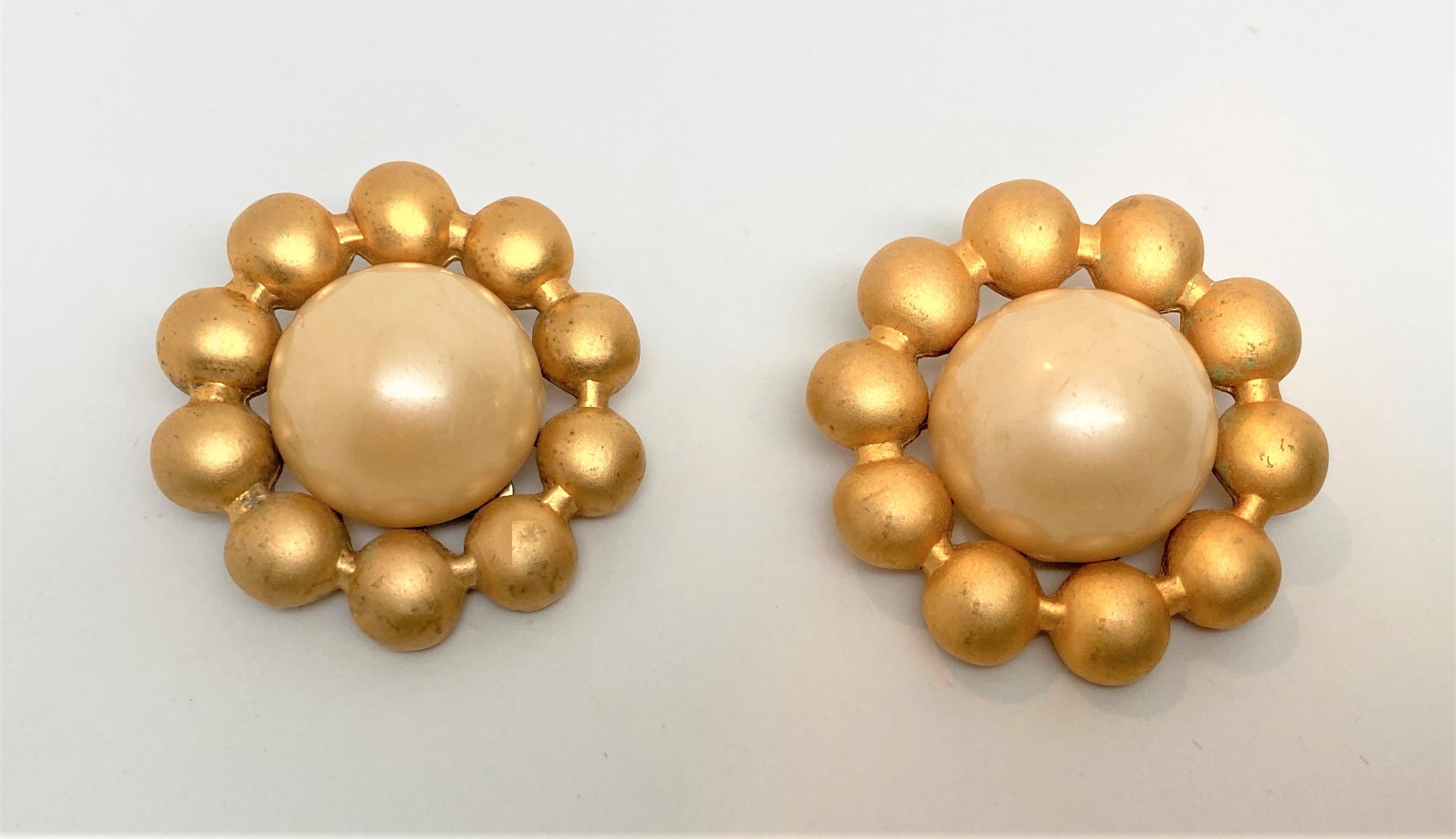 Vintage Gold Satin Finish Faux Pearls-Large - A Grain of Sand