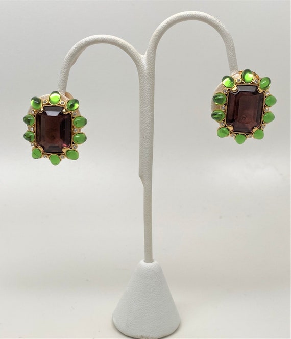 Vintage KJL Kenneth Jay Lane Faux Amethyst & Peri… - image 8