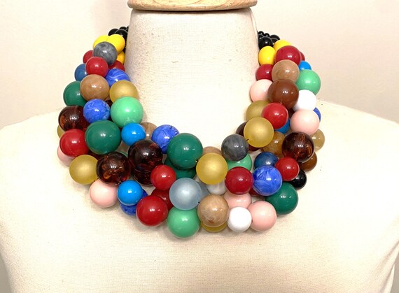 Color Candy Resin & Acrylic Beads Multi Strand Necklace