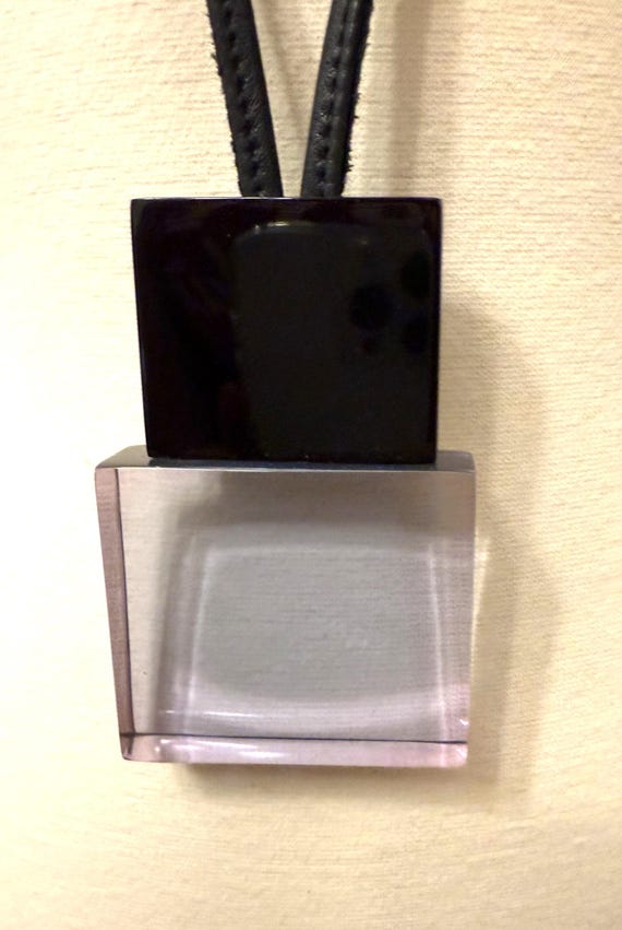 Gerda Lynggaard Monies Leather, Black & Lavender Acrylic Pendant Necklace