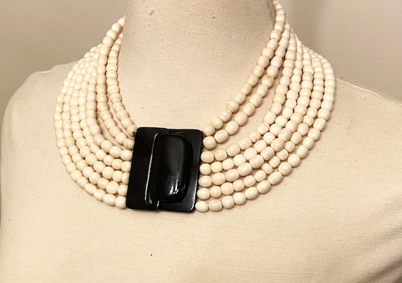 Vintage Early Gerda Lynggaard - Monies Multi Strand Horn Necklace