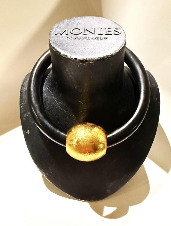 Gerda Lynggaard Monies Ebony & Gold Foil Ball Collar Statement Necklace