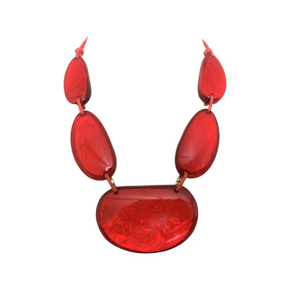 Gorgeous Red Acrylic Choker Necklace