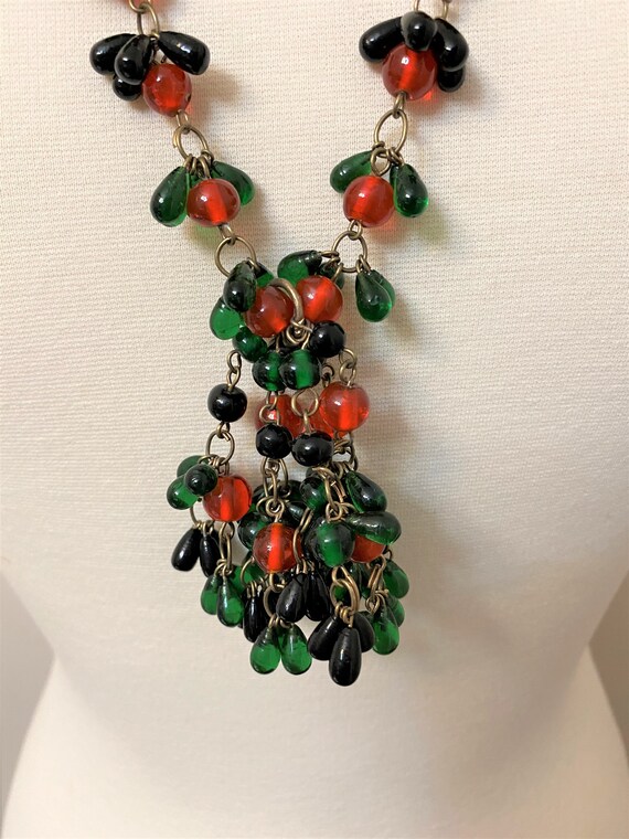 Stunning Antique Murano Orange, Black & Green Gla… - image 6