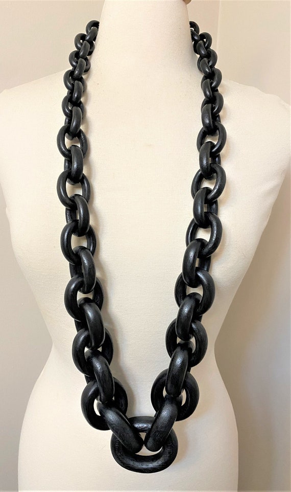 Stunning Gerda Lynggaard - Monies Chunky Black Ebony Chain Long Necklace