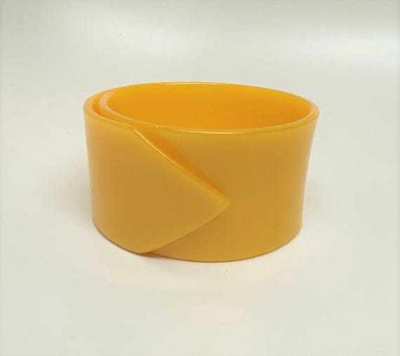 Vintage Acrylic Yellow Bangle Bracelet