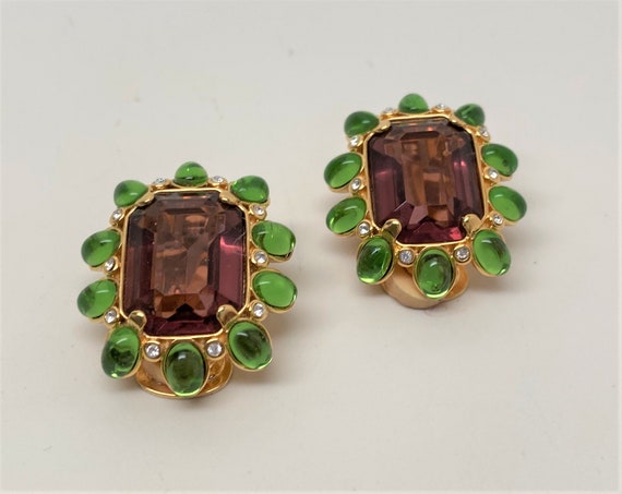 Vintage KJL Kenneth Jay Lane Faux Amethyst & Peri… - image 5