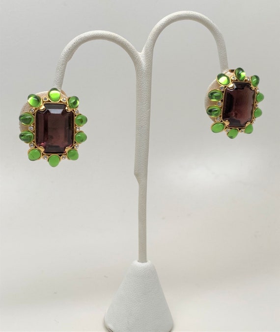 Vintage KJL Kenneth Jay Lane Faux Amethyst & Peri… - image 9