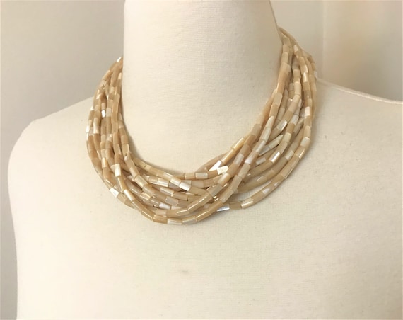 Beautiful Multi Strand Natural Shell Beads Neckla… - image 2