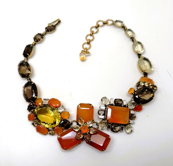 Exquisite Iradj Moini Carnelian, Citrine, Topaz & Crystal Necklace