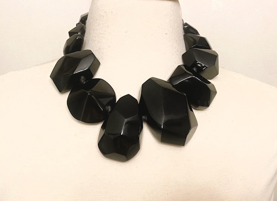 Gerda Lynggaard Monies Black Acrylic Statement Necklace