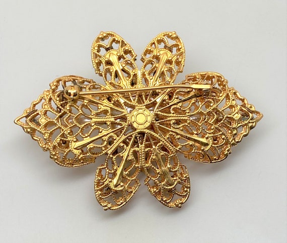 Vintage Unsigned Miriam Haskell Filigree Faux Pea… - image 4