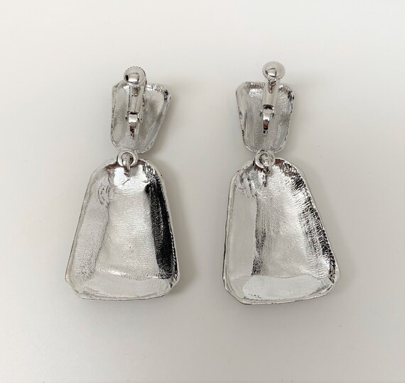 Silver Tone Texture Dangle Earrings - image 7