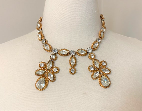 Kenneth Jay Lane KJL “Treasures of the Duchess” Clear Crystal Necklace