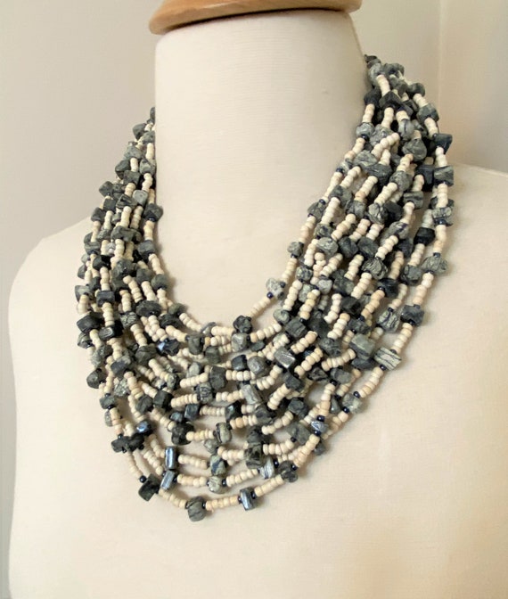 Stunning Designer Monies Style Dramatic Multi Strand Necklace