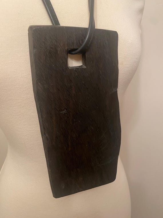 Gerda Lynggaard Monies Leather & Wood Large Pendant Necklace