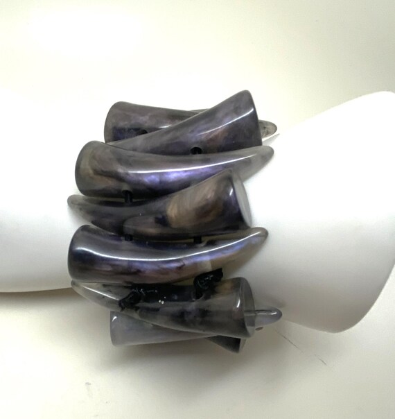 Gorgeous Gray & Blue Resin Stretch Bracelet