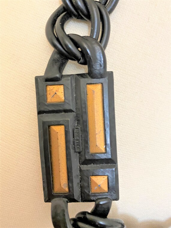 Vintage Anne Klein Black Chain & Lucite Modernist… - image 9