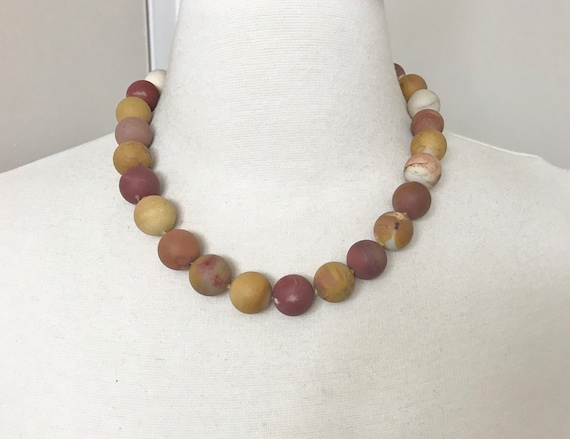 Vintage Earth Tone Color Natural Stone Necklace