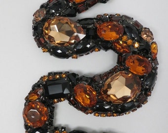 Chris Crouch's Moans “Vrba Protégé” Brown/ Black Crystal Snake Necklace Brooch