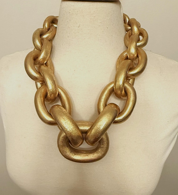 Stunning Gerda Lynggaard - Monies Chunky Gold Foil Chain Chunky Necklace