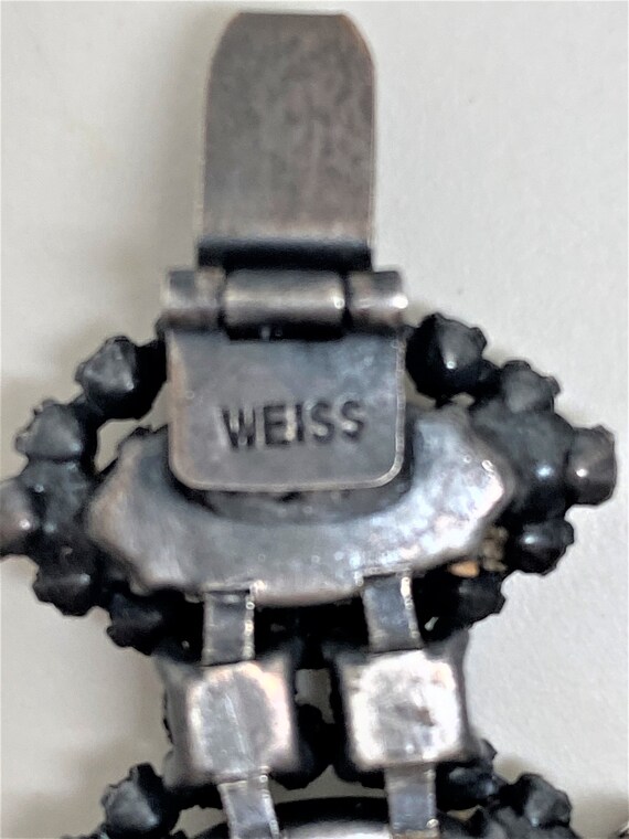 Vintage Weiss Clear Rhinestone Silver Tone Bracel… - image 6