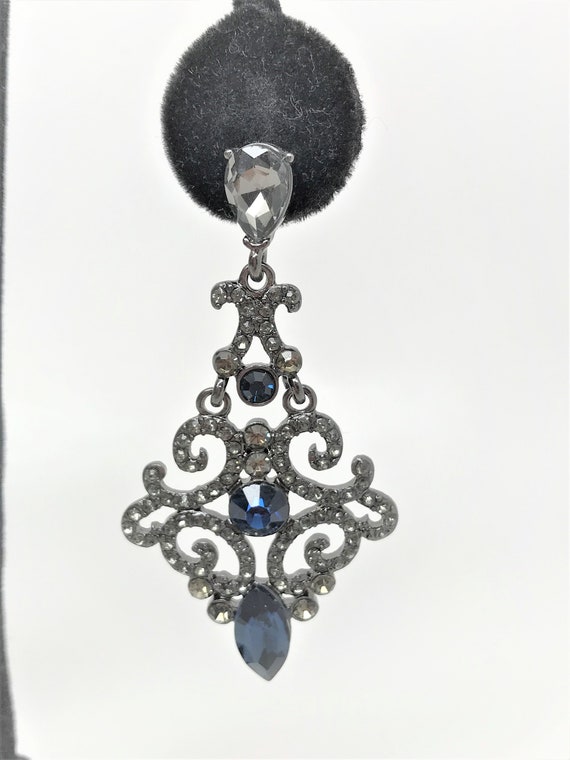 Stunning Gunmetal Setting, Sapphire Rhinestones Pierc… - Gem
