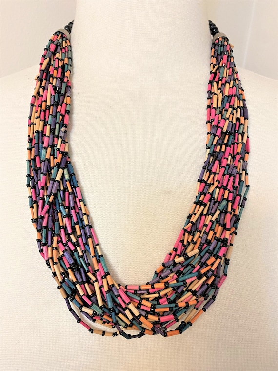 Beautiful Multi Colors Dye Coco Beads 29 Strand Necklace