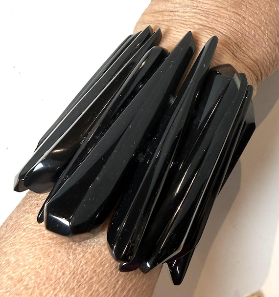 Gerda Lynggaard Monies Black Resin Stretch Bracelet