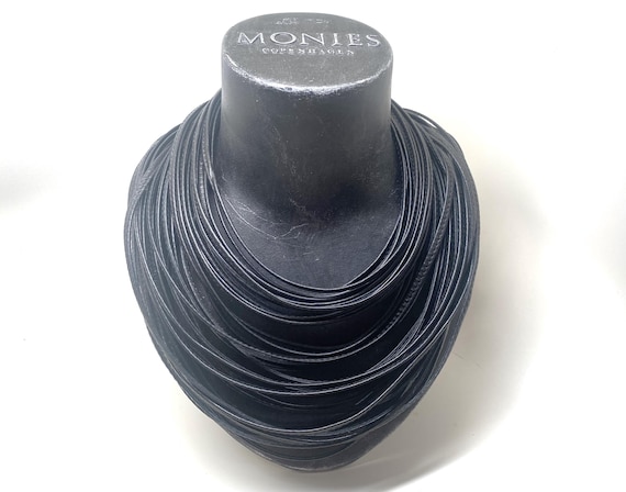 Monies Gerda Lynggaard Dramatic 34 Strand Black Leather Layer Necklace