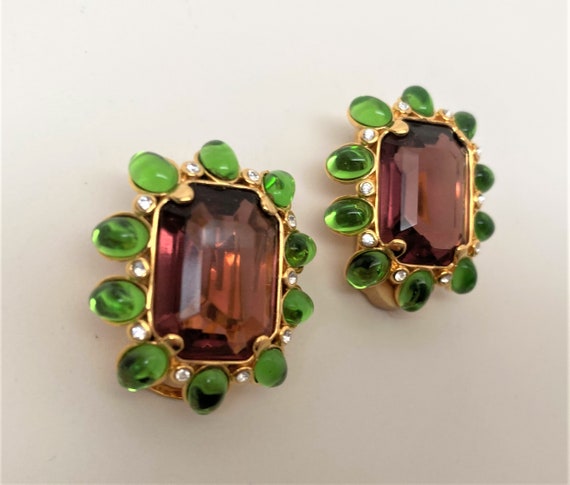 Vintage KJL Kenneth Jay Lane Faux Amethyst & Peri… - image 4