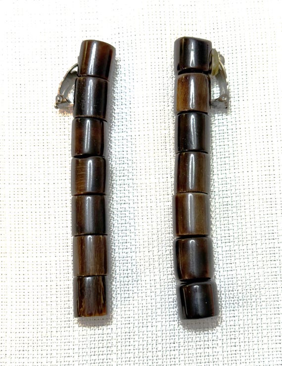 Stunning Designer Gerda Lynggaard-Monies Brown Bone Statement Earrings