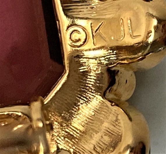 Vintage KJL Kenneth Jay Lane Faux Amethyst & Peri… - image 7