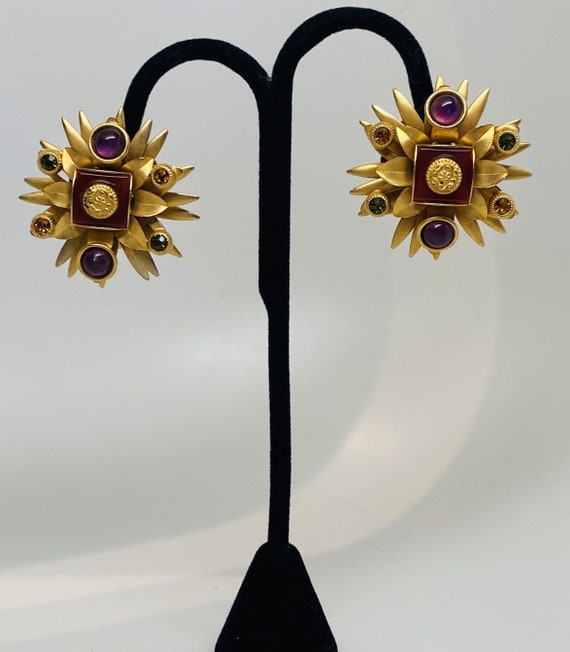 Natasha Stambouli Signed Couture Earrings Semi-pr… - image 2