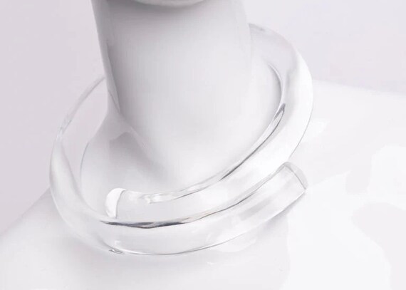 Gerda Lynggaard-Monies Kuala Lumpur Clear Lucite Spiral Statement Necklace