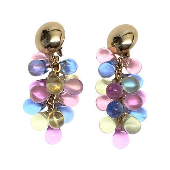 Stunning Pastel Color Cha Cha Lucite Statement Long E… - Gem