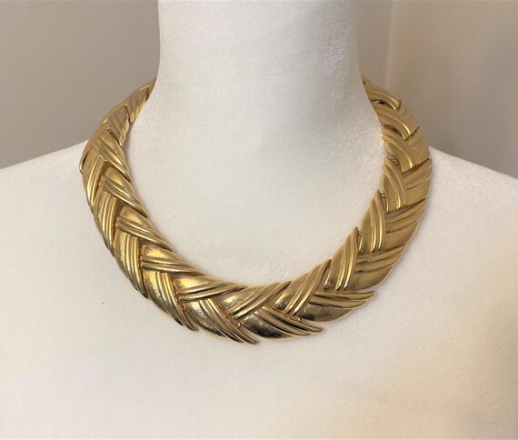 Vintage GIVENCHY High Powered Heavy Chunky Gold Tone Links Necklace