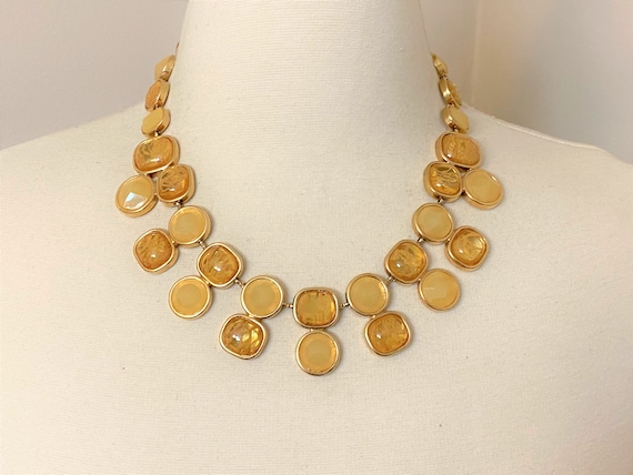 Vintage Gold Tone Resin & Lucite Necklace