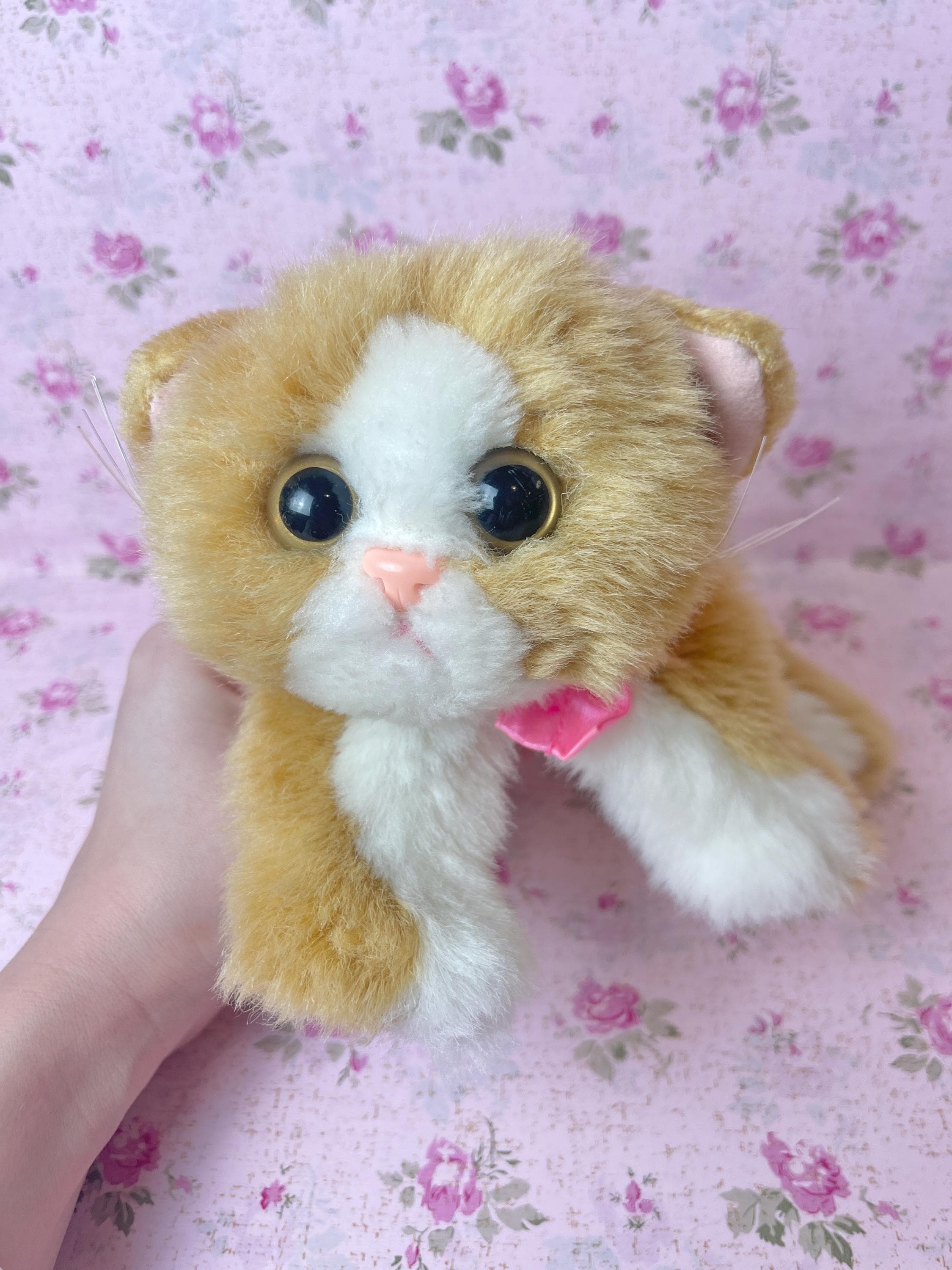 kitty様⑨⓪ Vintage Kitty Kitty Kittens Orange Satin Bow Rare Pink 1990s Tyco