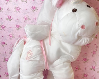 Vintage Rare Puffalump Unicorn Enchanted Plush White 1980s Pegasus Fisher Price