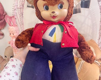 【プリン】Rushton Company ラバーフェイスベア Rushton Rubber Face Pink Happy Teddy Bear Vintage 18” | eBay